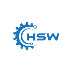 HSW letter technology logo design on white background. HSW creative initials letter IT logo concept. HSW setting shape design.
