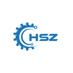 HSZ letter technology logo design on white background. HSZ creative initials letter IT logo concept. HSZ setting shape design.

