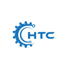 HTC letter technology logo design on white background. HTC creative initials letter IT logo concept. HTC setting shape design.
