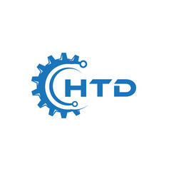 HTD letter technology logo design on white background. HTD creative initials letter IT logo concept. HTD setting shape design.

