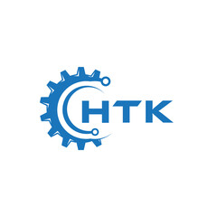 HTK letter technology logo design on white background. HTK creative initials letter IT logo concept. HTK setting shape design.
