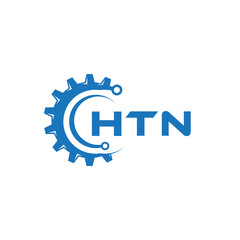 HTN letter technology logo design on white background. HTN creative initials letter IT logo concept. HTN setting shape design.

