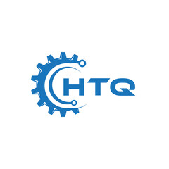 HTQ letter technology logo design on white background. HTQ creative initials letter IT logo concept. HTQ setting shape design.
