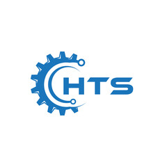HTS letter technology logo design on white background. HTS creative initials letter IT logo concept. HTS setting shape design.
