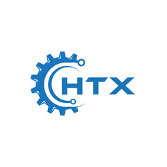 HTX letter technology logo design on white background. HTX creative initials letter IT logo concept. HTX setting shape design.
