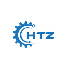 HTZ letter technology logo design on white background. HTZ creative initials letter IT logo concept. HTZ setting shape design.
