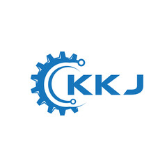 KKJ letter technology logo design on white background. KKJ creative initials letter IT logo concept. KKJ setting shape design.
