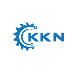 KKN letter technology logo design on white background. KKN creative initials letter IT logo concept. KKN setting shape design.
