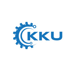 KKU letter technology logo design on white background. KKU creative initials letter IT logo concept. KKU setting shape design.

