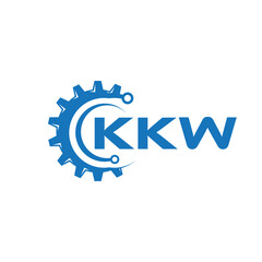 KKW letter technology logo design on white background. KKW creative initials letter IT logo concept. KKW setting shape design.
