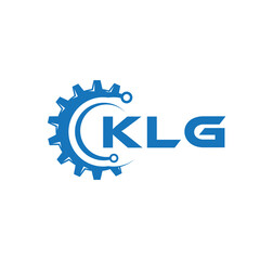 KLG letter technology logo design on white background. KLG creative initials letter IT logo concept. KLG setting shape design.
