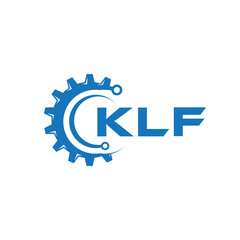 KLF letter technology logo design on white background. KLF creative initials letter IT logo concept. KLF setting shape design.
