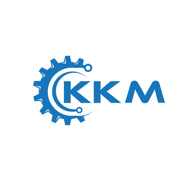 KKM letter technology logo design on white background. KKM creative initials letter IT logo concept. KKM setting shape design.
