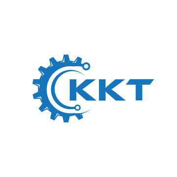KKT letter technology logo design on white background. KKT creative initials letter IT logo concept. KKT setting shape design.
