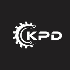 KPD letter technology logo design on black background. KPD creative initials letter IT logo concept. KPD setting shape design.
