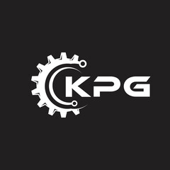 Fototapeta na wymiar KPG letter technology logo design on black background. KPG creative initials letter IT logo concept. KPG setting shape design. 