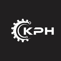 KPH letter technology logo design on black background. KPH creative initials letter IT logo concept. KPH setting shape design.
