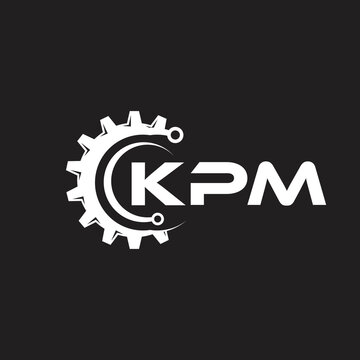 KPM letter technology logo design on black background. KPM creative initials letter IT logo concept. KPM setting shape design.
