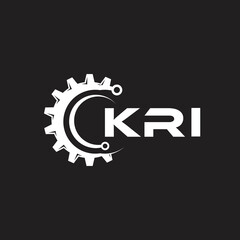 KRI letter technology logo design on black background. KRI creative initials letter IT logo concept. KRI setting shape design.
