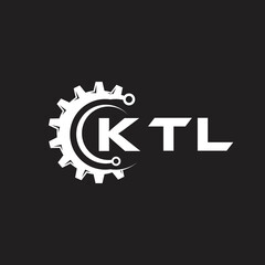 KTL letter technology logo design on black background. KTL creative initials letter IT logo concept. KTL setting shape design.
