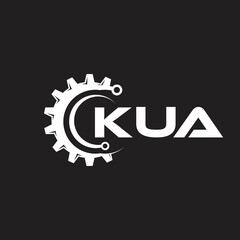 KUA letter technology logo design on black background. KUA creative initials letter IT logo concept. KUA setting shape design.
