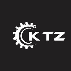 KTZ letter technology logo design on black background. KTZ creative initials letter IT logo concept. KTZ setting shape design.
