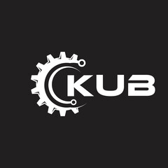 KUB letter technology logo design on black background. KUB creative initials letter IT logo concept. KUB setting shape design.
