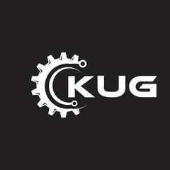 KUG letter technology logo design on black background. KUG creative initials letter IT logo concept. KUG setting shape design.

