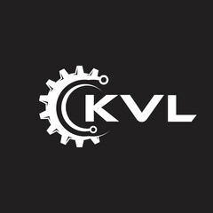 KVL letter technology logo design on black background. KVL creative initials letter IT logo concept. KVL setting shape design.
