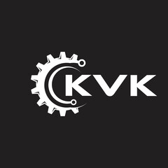 KVK letter technology logo design on black background. KVK creative initials letter IT logo concept. KVK setting shape design.
