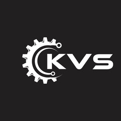 KVS letter technology logo design on black background. KVS creative initials letter IT logo concept. KVS setting shape design.
