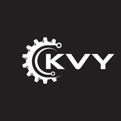 KVY letter technology logo design on black background. KVY creative initials letter IT logo concept. KVY setting shape design.
