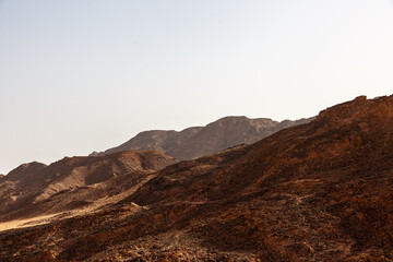 View to Sinai desert with empty blue sky