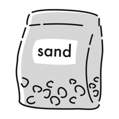 底砂のイラスト（白黒）