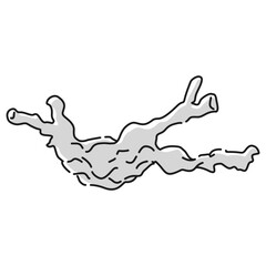 流木のイラスト（白黒）