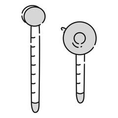 水温計（温度計）のイラスト（白黒）