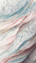 Abstract luxury marble background. Marbling texture. Soft pastel pink and mint green colors. 3d illustration