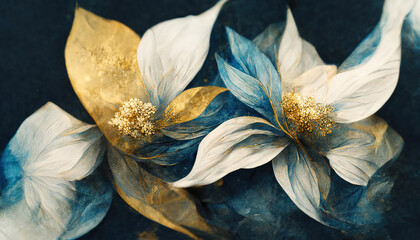 Flowers background. Abstract floral design for prints, postcards or wallpaper, 3d illustration

