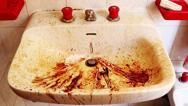 Horrible dirty lousy Bathroom Sink