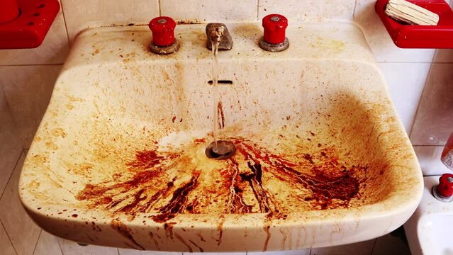 Horrible dirty lousy Bathroom Sink