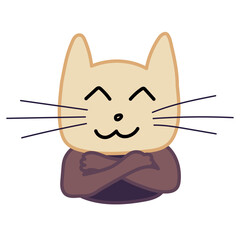 A cute cat character. Smile kitten.