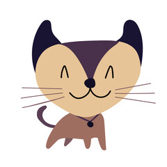 A cute cat character. Smile kitten.