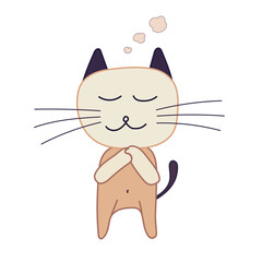 A cute cat character. Smile kitten.