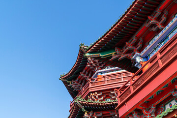 Intricate designs on the roofs of buildings in the Forbidden City
