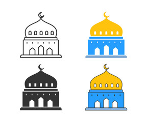 Obraz premium Islamic mosque icon. Vector illustration isolated on white background.