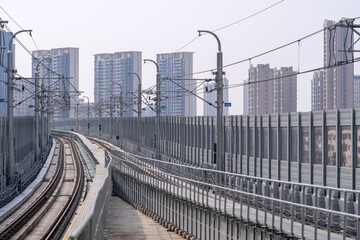 Fototapeta premium Cityscape from monorail sky train in Tokyo