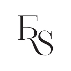 FRS Hand drawn calligraphy style. Black and white