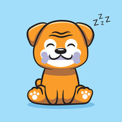 Cute Dog Sleeping with Bone Cozy Pet Vector Design