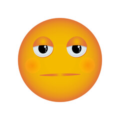Emoji without smile, puzzled smiley. Round smiley with a gradient. Vector icon for social networks isolated.