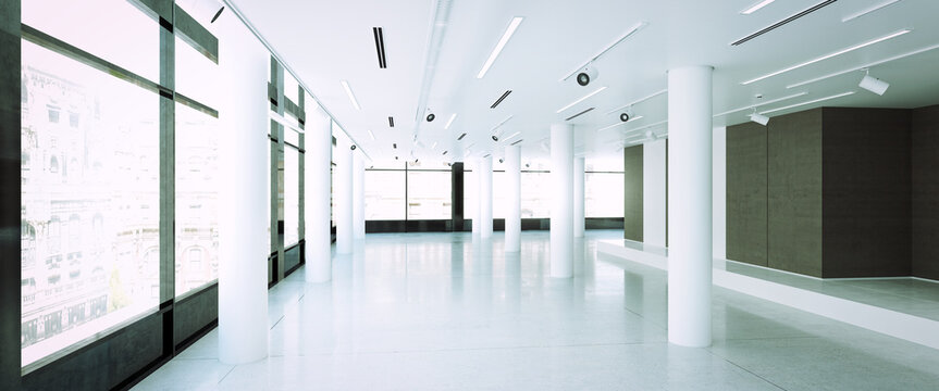 Leere Penthouse-Fl&auml;che f&uuml;r flexible Ausstattung - 3D Visualisierung